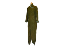 Load image into Gallery viewer, Vintage 70s Green Flight Suit Coveralls Boiler Suit Size Small to Medium