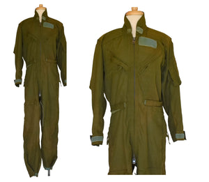 Vintage 70s Green Flight Suit Coveralls Boiler Suit Size Small to Medium