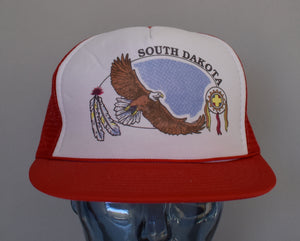 Vintage 80s North Dakota Native American Foam Front Snapback Hat