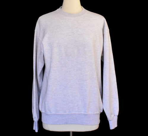Vintage 80s Heather Gray Blank Sweatshirt Size Large