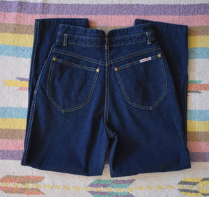 Vintage 70s Tres Jolie Dark Wash Denim Jeans Size 26 x 28 1/2