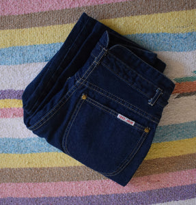 Vintage 70s Tres Jolie Dark Wash Denim Jeans Size 26 x 28 1/2