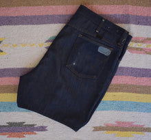 Load image into Gallery viewer, Vintage 70s Dark Wash Upcycled Denim Shorts Size Large to XL