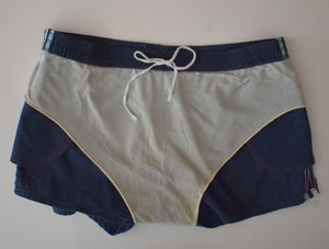 Vintage 70s Blue Trimmed Running Basketball Shorts Size Medium to Large