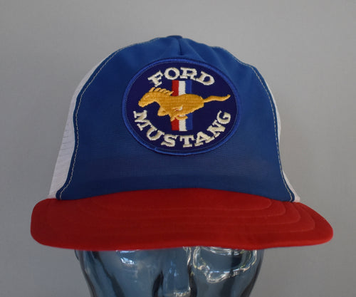 Vintage 80s Ford Mustang Patch Mesh Trucker Hat