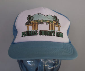 Vintage 80s Plumas County Fair California Mesh Trucker Hat