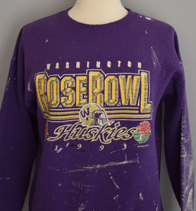 Vintage 90s University of Washington Huskies Rose Bowl Sweatshirt Size Medium to Large