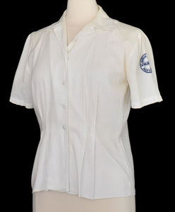 Vintage 40s Womens Hospital Volunteer Work Shirt Size Medium to Large