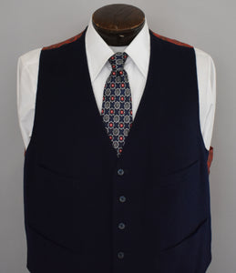 Vintage 60s Button Front Hand Stitched Waistcoat Size XL