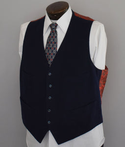 Vintage 60s Button Front Hand Stitched Waistcoat Size XL