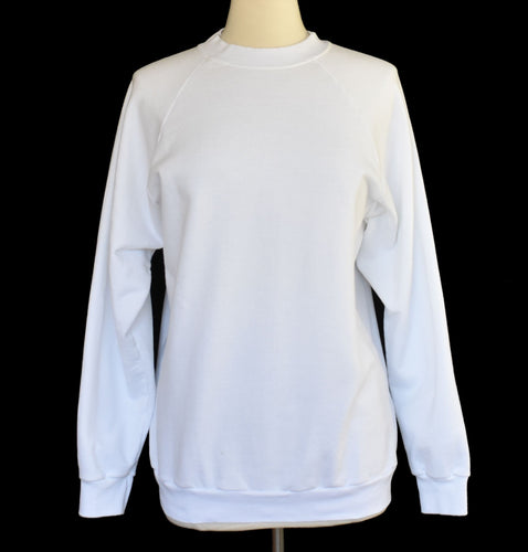 Vintage 80s White Blank Sweatshirt Size Large to XL