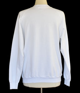 Vintage 80s White Blank Sweatshirt Size Large to XL