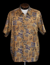 Load image into Gallery viewer, Vintage 80s Tribal Print Silk Shirt Size Large to XL