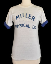 Load image into Gallery viewer, Vintage 50s Miller Physical Ed Distressed Tee Size XS to Small