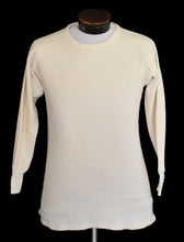 Load image into Gallery viewer, Vintage 60s Waffle Knit White Long Sleeve Thermal Top Size Medium to Large