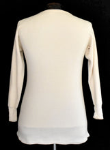 Load image into Gallery viewer, Vintage 60s Waffle Knit White Long Sleeve Thermal Top Size Medium to Large