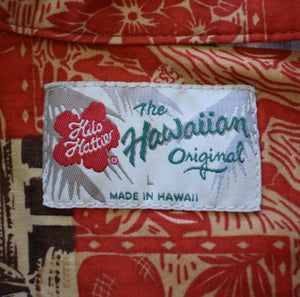 Vintage 90s Postcard Print Hawaiian Shirt Size Large to XL