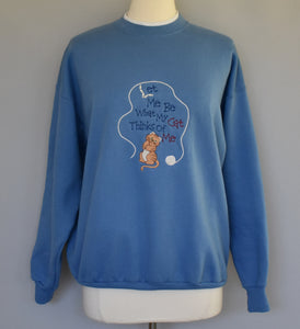 Vintage 90s Grandma Cat Sweatshirt Size XL