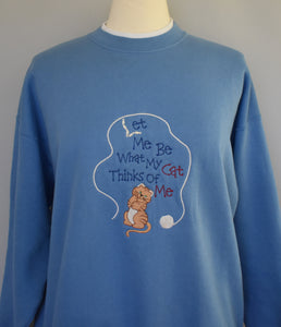 Vintage 90s Grandma Cat Sweatshirt Size XL