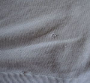 Vintage 60s White Destroyed Raglan Sweatshirt Size Medium to Large