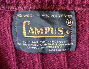 Vintage 70s Mens V-Neck Rib Knit Sweater Vest Size Small to Medium
