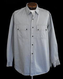 Vintage 60s Gray Denim Button Front Shirt Jac Size XL to XXL