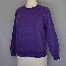 Load image into Gallery viewer, Vintage 80s Purple Blank Raglan Sweatshirt Size Small to Medium