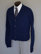 Load image into Gallery viewer, Vintage 70s Navy Blue JCPenney Cardigan Sweater Size Small to Medium