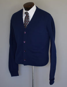 Vintage 70s Navy Blue JCPenney Cardigan Sweater Size Small to Medium