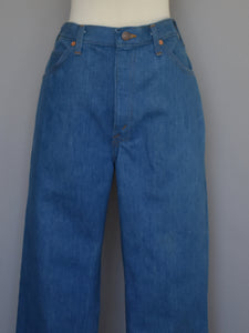 Vintage 70s Blueberry Soft Denim Boot Cut Jeans Size 34 x 29 3/4