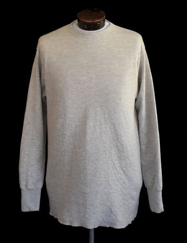 Vintage 80s Gray Duofold Thermal Double Layer Henley Shirt Size Large to XL