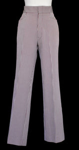 Vintage 70s Striped Mod High Waist Double Knit Polyester Pants Size 33" x 31"