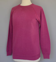 Load image into Gallery viewer, Vintage 80s Hot Pink Distressed Blank Raglan Sweatshirt Size Small to Medium