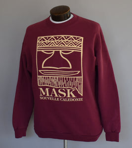 Vintage 90s New Caledonia Tiki Mask Souvenir Sweatshirt Size Large to XL