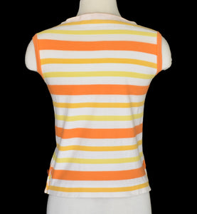 60s Striped Sleeveless Tee Shirt Size XS to Small