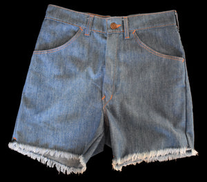 Vintage 70s Medium Wash Cutoff Denim Shorts Size Medium