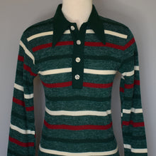 Load image into Gallery viewer, Vintage 70s Striped Johnny Collar Shirt Size XS Extra Small