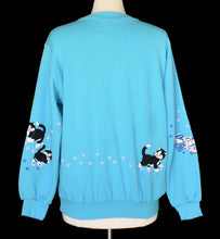 Load image into Gallery viewer, Vintage 90s Puffy Graphic Tuxedo Cat Sweatshirt Size Large