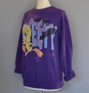 Vintage 90s Tweety Destroyed Sweatshirt Size Small to Medium