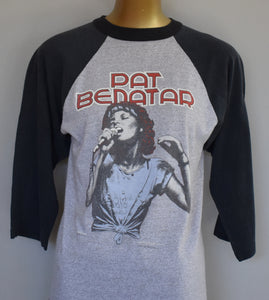 Vintage 80s Pat Benatar Precious Time '81 Tour Raglan Concert Tee Size Small to Medium
