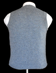 Vintage 70s Heather Blue Sweater Vest Size Small