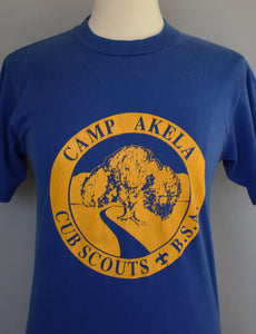 Vintage 80s Camp Akela Cub Scouts BSA Tee Size XS to Small