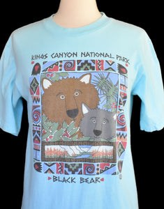 Vintage 90s Kings Canyon National Park Black Bear Tee Size Small to Medium