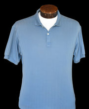 Load image into Gallery viewer, Vintage 70s Blue Ribbed Polo Shirt Size Small to Medium