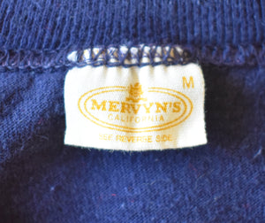 Vintage 70s Mervyns Blue Mens Pocket Tee Size Small to Medium