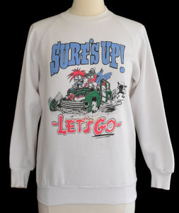 Vintage 80s Surfing Monsters Rat Rod Kustom Kulture Weird-ohs Sweatshirt Size Small to Medium