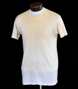 Vintage 60s Dirty White Blank Paper Thin Tee Size Small to Medium