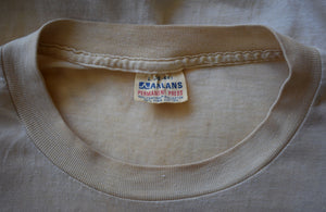 Vintage 60s Dirty White Blank Paper Thin Tee Size Small to Medium