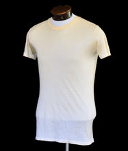 Load image into Gallery viewer, Vintage 60s Dirty White Blank Paper Thin Tee Size Small to Medium
