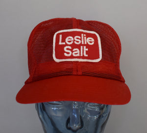 Vintage 80s Leslie Salt Alll Mesh Snapback Cap Work Wear